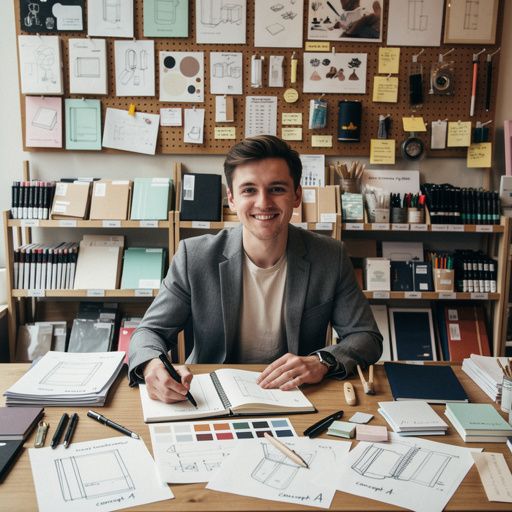 オーガナイザーに整理された美しい文房具のセット